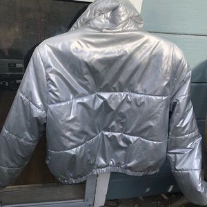 Small women’s silver bomber jacket